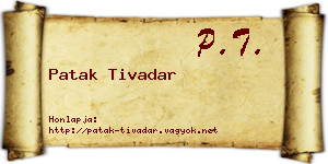 Patak Tivadar névjegykártya